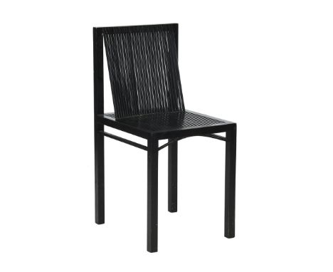 Rudolfus Johannes Hedricus Maria (Ruud-Jan) Kokke (1956-)Black minimalist slatted chair, design Ruud-Jan Kokke for 't Spectru