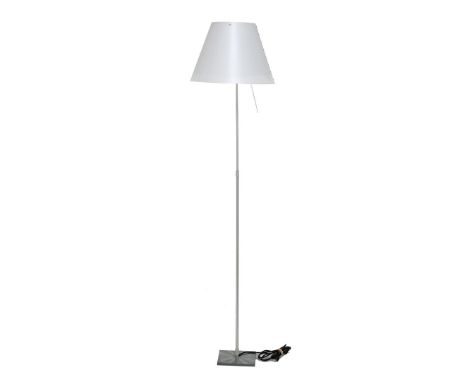 Paolo Rizzatto (1941-)Metal floor lamp with white plastic shade, design Paolo Rizzatto for Luceplan, model 'Constanza', Italy