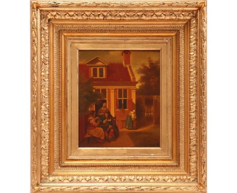 Anonymous, oil on panel after an old master in a gold-coloured classic frame, outer size 52x47 cm