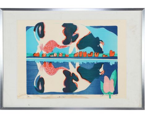 Jan Cremer (1940-)On the watersite, color lithograph from 1973, 1/80, 52x66 cm