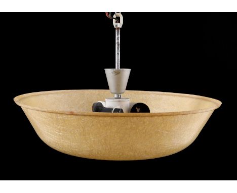 Metal hanging lamp with fiberglass shade, design Louis Kalff for Philips, 31 cm high (marriage)