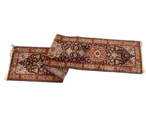 Hand-knotted oriental runner, Bidjar, 417x81 cm