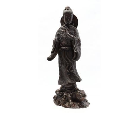 Anonymous, statue of an oriental figure after an antique model, 43 cm high, 4.9 kilograms (flute missing)