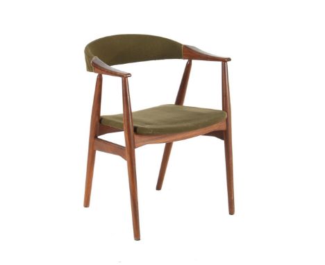 Theo HarlevTeak armchair with green upholstery, design T.H.Harlev for Farstrup Møbelfabrik, model '213', Denmark, design year