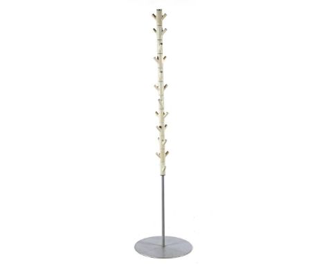 Richard Hutten (1967-)Metal standing coat rack with porcelain hooks, Planet Design, model 'Bone', 90s, 180 cm high (chip of 1