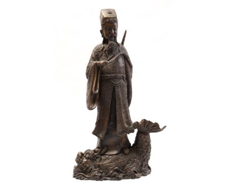 Anonymous, statue of an oriental figure after an antique model, 41 cm high, 4.9 kilograms