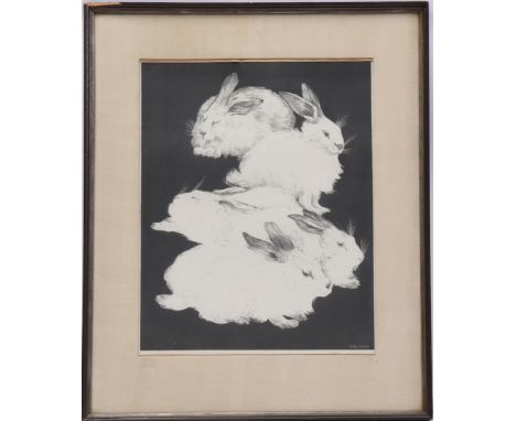 Theodoor van Hoytema (1863-1917)5 rabbits, lithograph 42x33 cm