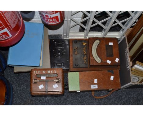 Electronic Testing Equipment - an Everett Edgcumbe portable Volt meter;  a precision-Wattmeter, a Cooke Troughton & Simm Ltd 