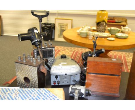 Electronic Testing Equipment - a Pye Scalamp Galvanometer; an inspection lamp;  a pair of British Electric Transformers ; etc