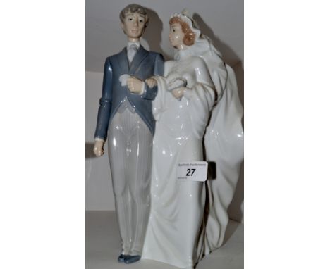 A Nao figure Bride and Groom, printed marks, 31cm high