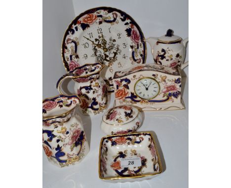 Mason Blue Mandalay pattern - wall clock; mantel clock; jugs; trinket dishes; etc