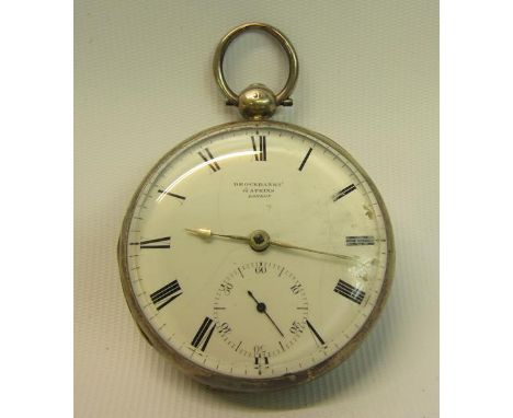 A silver Brockbanks &amp; Atkins full plate English lever pocket watch no.8006, with a silver case, makers mark for John Dyer