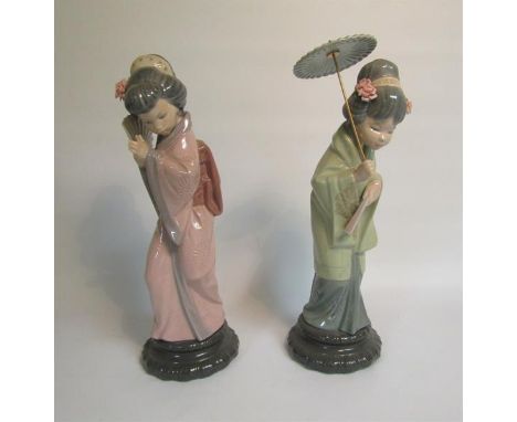 Two Lladro porcelain figurines - Oriental Spring, model no.4988, and Chrysanthemum, model no.4990, each 30cm h. 