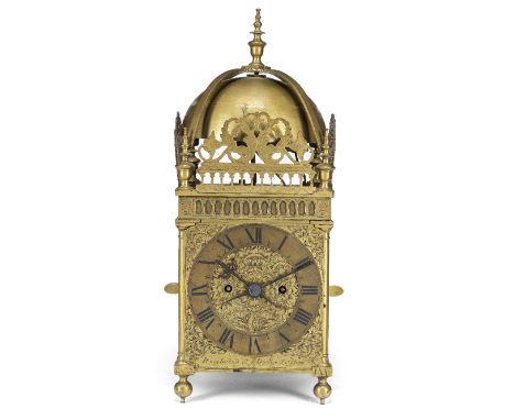 An interesting 17th century lantern clock frame and dial, now with a 19th century quarter striking chain fusee movementHenry 