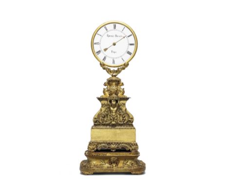 A mid 19th century French mystery clockRobert Houdin and Richond, Paris 'First Series'The gilt bezel with foliate c-scroll su