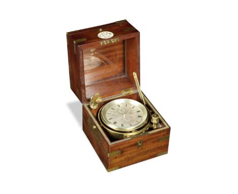 A fine and very rare mid-19th century brass-bound mahogany two-day marine chronometer with Universal compensation, modified d