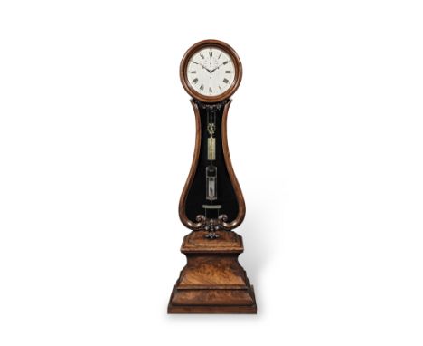 A very rare mid 19th century mahogany quarter chiming domestic regulator with weight driven going train, and fusee driven str