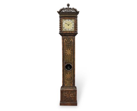 A late 17th century olivewood, boxwood and ebonised parquetry and oyster inlaid longcase clock with 10 inch dial. Together wi