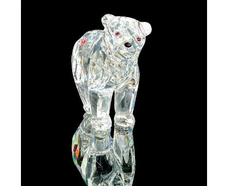 Part of the Rare Encounters collection. Lead crystal figure bear with jet crystal eyes and nose. Swarovski etched backstamp. 