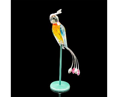 Part of the Tropical Birds and Parrots theme group. Lead crystal bird in beautiful crystal colors decorated with sterling sti