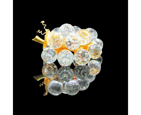 Clear, faceted on gilded branch and leaves. Swarovski backstamp. 7550 020 015. This item has its original box: 5"L x 5"W x 6"