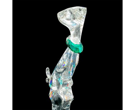 Part of the Symbols collection. Designed as a lead clear crystal sitting cat with a green collar. Swarovski etched backstamp.