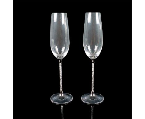 Lead crystal flutes that were part of the â€˜Selectionâ€™ series. elegant clear crystal with clear crystal filled stems with 