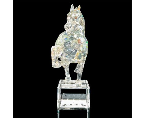 Lead crystal 1st generation zodiac horse made with exquisite craftsmanship, standing proud in faceted and unfaceted silver sh