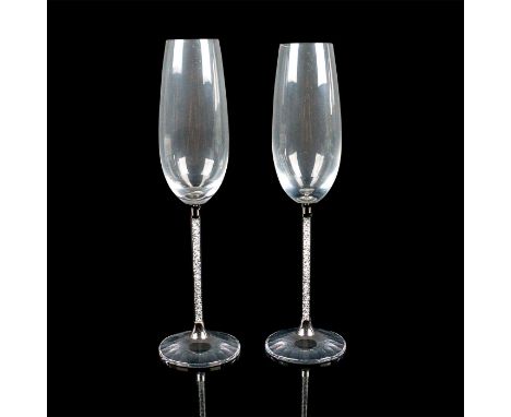 Lead crystal flutes that were part of the â€˜Selectionâ€™ series. elegant clear crystal with clear crystal filled stems with 