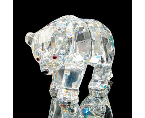 Part of the Rare Encounters series. Lead crystal figural bear with jet black crystal eyes and nose. Swarovski etched backstam