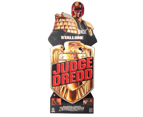 An original rare vintage 1990's ' Judge Dredd ' (starring Sylvester Stallone ) video store advertising display standee / cut-