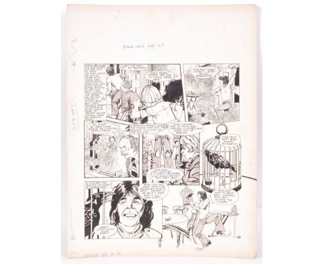 A rare original panel of artwork ( pen and ink ) from a vintage Look-In annual featuring ' Man About The House ' ( Brian Murp