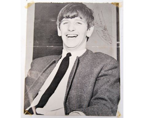 An original vintage 1960's ' The Beatles ' Fan Club magazine fold-out photograph of Ringo Starr. Signed in black biro to a li