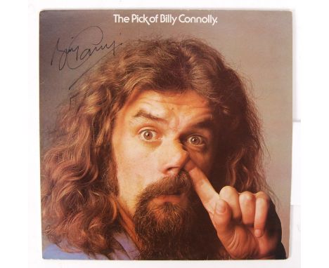 An original vintage Billy Connolly ' The Pick Of Billy Connolly ' vinyl record LP. The cover signed by Connolly in black mark