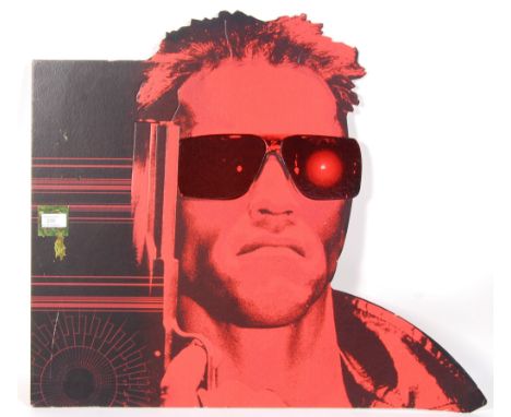 A rare original vintage The Terminator (starring Arnold Schwarzenegger ) shop / cinema partial advertising standee. Depicting
