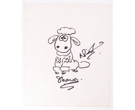 A rare original sketch of Shaun The Sheep by Aardman Animations' &amp; Wallce &amp; Gromit creator Nick Park . Undedicated, t