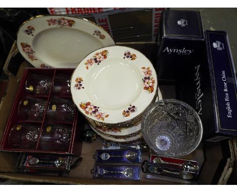 A good mixed lot of predominantly glass ware and ceramics to include a set of six Enchante drinking glasses, approx 26 pieces