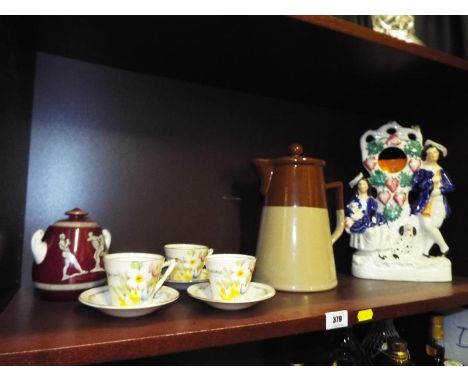 A good mixed lot of ceramics to include a small collection of Phoenix ware cup and saucers decorated in the Bouquet pattern, 