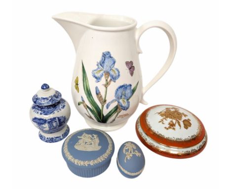 Portmeirion jug, together with Spode Italian pattern vase and cover, Wedgwood jasperware trinket dishes etc