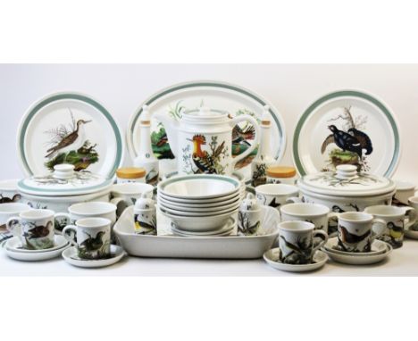 A Portmeirion dinner service in the 'Birds of Britain' pattern after E Donovan, designed by Susan Williams Ellis in 1978, com