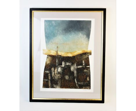 Peter Clough (b.1944),  Artist's proof print on paper,  'Rough Moor And Posts',  Titled, signed and dated '2016' to lower mar