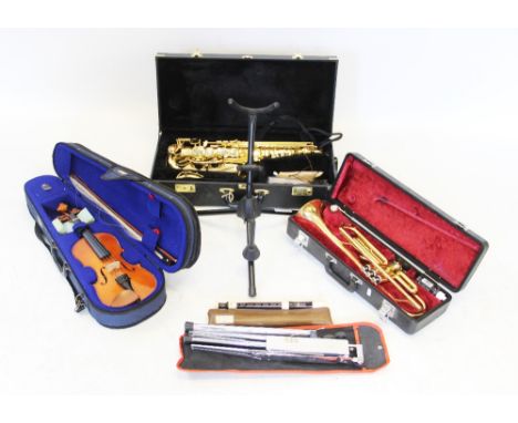 A Trevor J James &amp; Co 'The Horn' Revolution alto saxophone, serial no T15464, in fitted hard case, with a Yamaha model YT