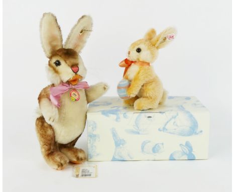 Steiff Bunny Pair, both mohair and white tag limited editions - (1) 1992 Niki 1952 Replica, EAN 402159, 35cm, with chest tag 