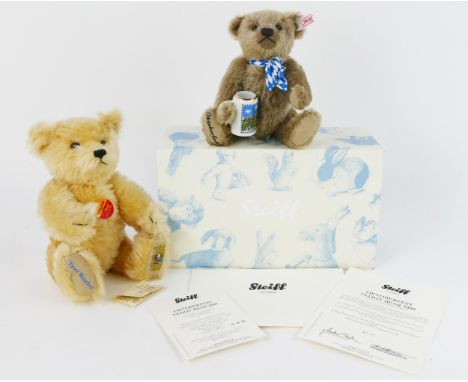 Steiff Oktoberfest Teddy Bear caramel-coloured mohair with Munchen Bierkrug - 2009 white tag limited edition, EAN 657061, 25c