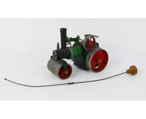 Mamod Steam Road Roller with burner and steering rod a/f, 20cm 