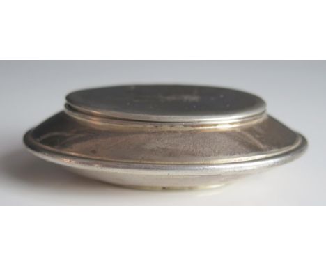 A late Georgian silver snuff box, all marks worn, London 1798, of oval form, initialled, A/F, 8cm wide, 51gms, 1.66ozs 