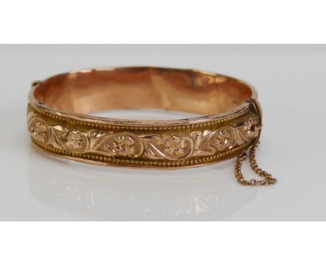 An Antique 9ct Gold Hinged Bangle, Birmingham 1912, 12.47g. A/F 