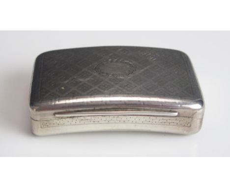 A George III silver snuff box, Thomas Phipps &amp; Edward Robinson, London, 1805, of rectangular convex form, with engine tur