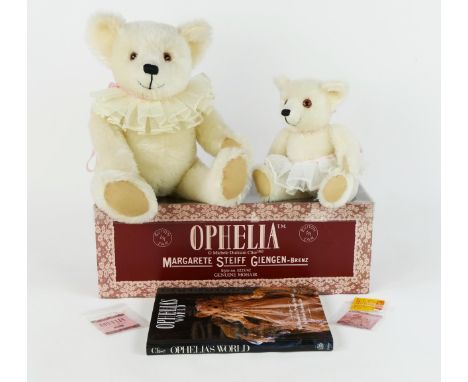 Steiff Ophelia The Bear (EAN 0225/42) 1983, 40cm &amp; Baby Ophelia (EAN 0225/27) 1986, 26cm, both designed by Michele Durkso