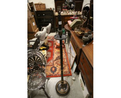 Chinoiserie Black Lacquered Standard Lamp 